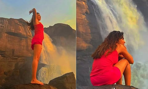 Samantha's meditation picture at Kerala falls grabs eyeballs