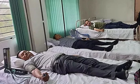 Blood donation camp organized by DU NSS cell