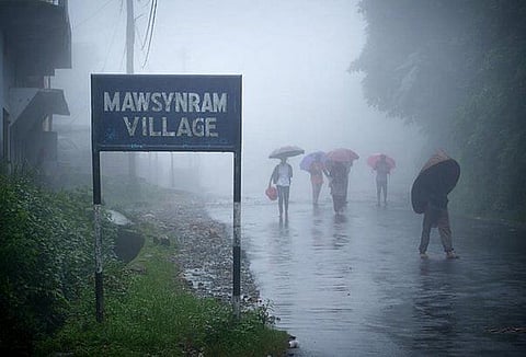 Heavy rainfall in Sohra, Mawsynram at Meghalaya