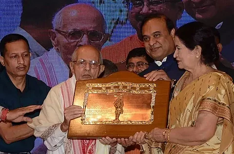 Eminent Assamese Poet Nilamoni Phookan conferred Jnanpith Award at Rabindra Bhavan