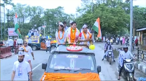 Guwahati: AAP Holds Roadshow On The Last Day Of Campaigning For GMC Polls