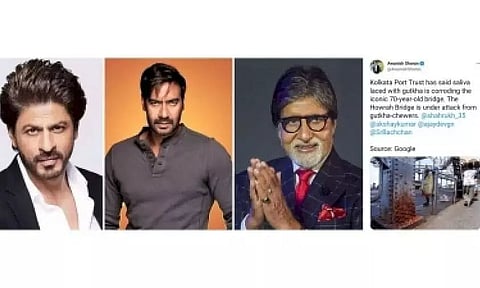IAS Officer Tweets Gutkha-Stained Picture Of Howrah Bridge, Seeks Answers From SRK, Devgn, Big B