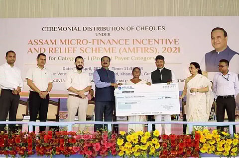 Assam Micro-Finance Incentive and Relief Scheme (AMFIRS) cheques distributed in city