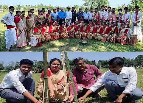 Foundation laid for Lakhimpur Commerce College gate