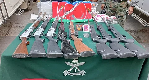 Assam Rifles seizes cache of arms & ammunition in Aizawl