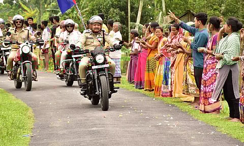 Assam Police Holds Bike Rally To Celebrate The Winning Of President's Colour Award