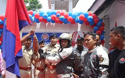 Assam Police bikers accorded warm welcome in Biswanath district