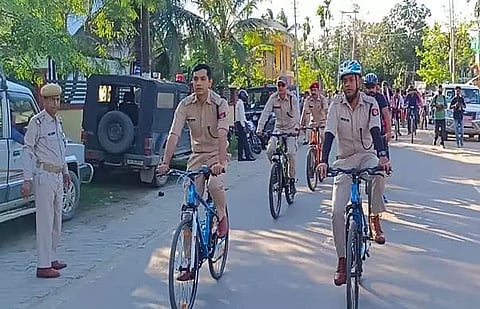 Golaghat Police kicks-off bicycle rally in Sarupathar