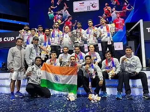 India clinches maiden Thomas Cup title with 3-0 win over Indonesia