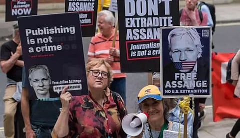 Protest against Julian Assange's US extradition