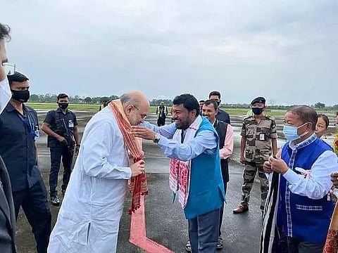 Union Home Minister Amit Shah accorded warm welcome at Dibrugarh Airport