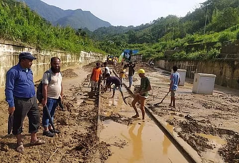 Assam Floods: Road restoration work continues in Dima Hasao
