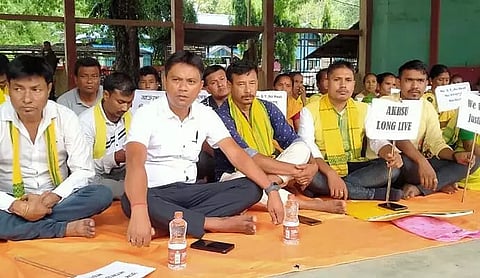 AKRSU stages protest to demand ST status in Sivasagar