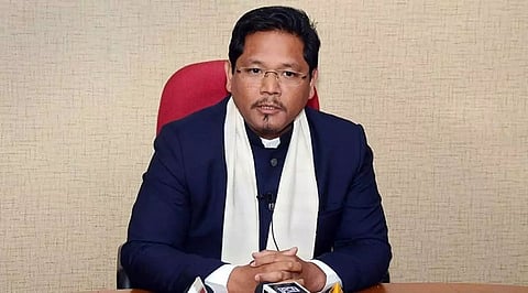 Meghalaya Chief Minister Conrad K Sangma surveys damage caused by rains