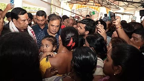 CM Himanta Biswa Sarma visits flood relief camps in Nalbari