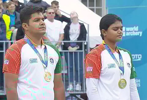 Archery World Cup: Abhishek Verma -Jyothi Surekha Vennam bag historic Gold