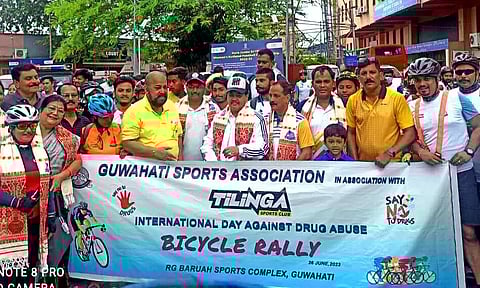 International Drug Day: Guwahati Sports Association organizes cycle rally