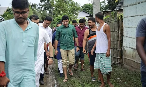 Assam Floods: National President of BJP Yuva Morcha Visits Hajo To Take Stock of Flood Situation