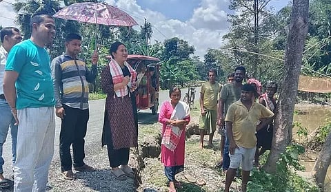 Bamboo bridge opened at Bhehguri village in Udalguri