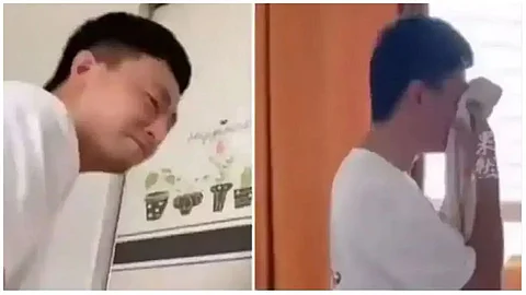 China: Father Breaks Into Tears After His Son Scores 6/100 In Maths Examination