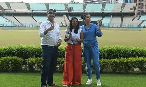 Team 'Shabaash Mithu' is in Kolkata for promotion; Taapsee visits Eden Gardens with Mithali Raj