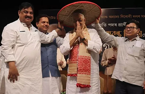 UPA candidate Yashwant Sinha arrives in Guwahati city