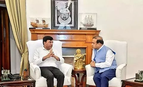 CM Himanta Biswa Sarma meets Mansukh Mandaviya, Piyush Goel