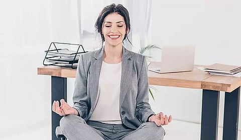 Yoga asanas at your desk