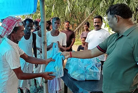 Relief materials distributed to flood-affected village farmers in Mangaldai