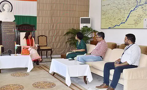 Governor's wife Neelam Mishra bats for sustainable development of weavers