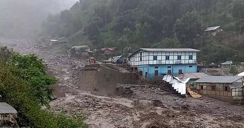 Flash flood hits on NH-415 at Papunallah of Arunachal Pradesh