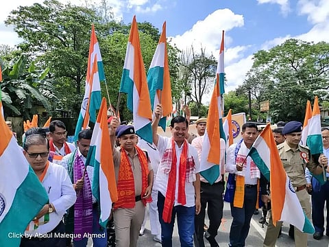 Guardian Minister of Chirang district UG Brahma participates in Tiranga rally