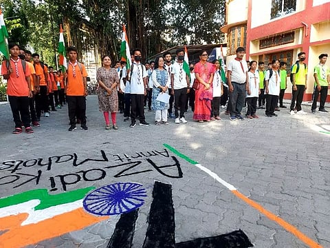 Bicycle rally organized as part of the Har Ghar Tiranga campaign at Kokrajhar