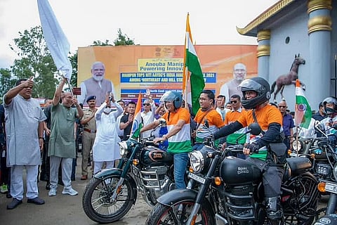 Manipur CM Flags Off Two Bike Rallies To Mark 75 Years of Independence
