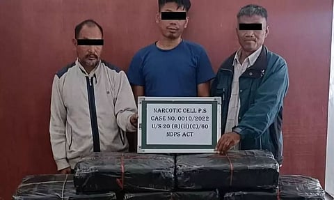 Nagaland Police Intercepts Renault Duster Loaded with 200 Kg Cannabis; 3 Held