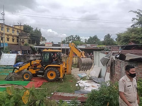 Eviction drive on railway lands in Kokrajhar