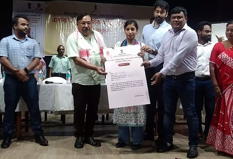 Cheques distributed under Indira Miri Universal Widow Pension Scheme