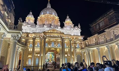 Durga Puja Fervor: St.Peter's Basilica Themed Pandal in Kolkata