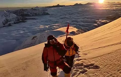 Indo-Tibetan Border Police mountaineers scale Mt Dome Khang in Sikkim