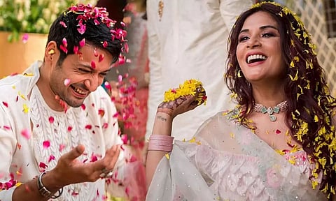 Bollywood couple Richa Chadha and Ali Fazal dance to song 'Ambarsariya' at their sangeet ceremony