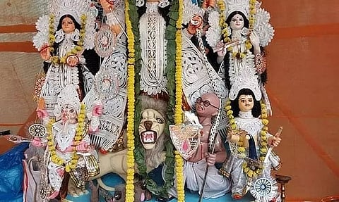 FIR Launched Against Durga Puja Organisers Depicting Mahatma Gandhi Lookalike as 'Asura'