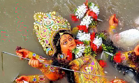 Durga Puja festivities in Guwahati city end with poignant bisarjan