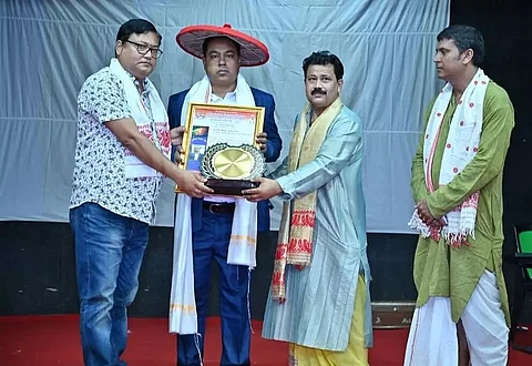 Teacher Ajit Das of F A Ahmed High School, Biswanath Chariali awarded