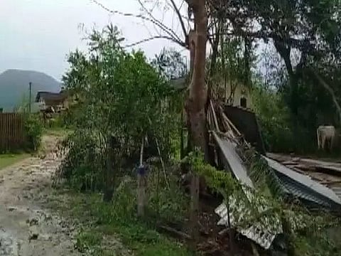 Cyclone Sitrang damages houses in Nagaon district