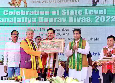 Union Minister Sarbananda Sonowal visits Tripura to celebrate Janjatiya Gaurav Divas