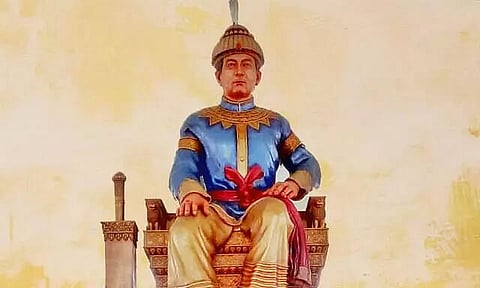 Lai khuta of Sukapha Divas installed in Demow Public Playground