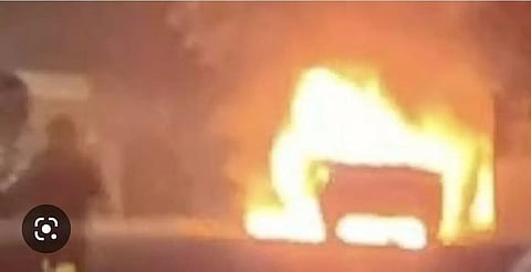 Assam Registered Vehicle Set Ablaze By Shillong Mob On Tuesday