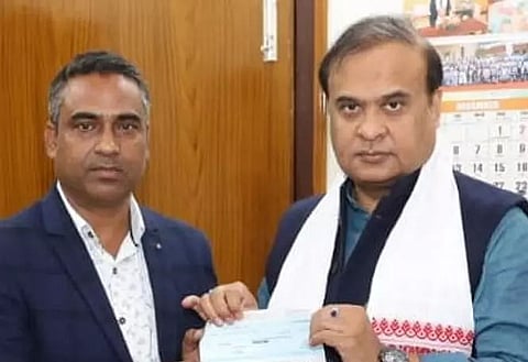 Journalist Akhil Kalita contributes to CM's Relief Fund