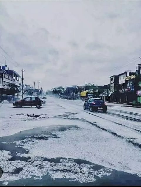 Hailstorm White Washed Several Parts Of Dibrugarh
