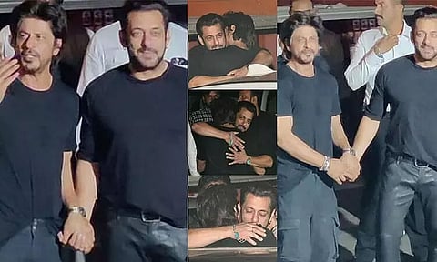 Bollywood superstar SRK hugs Salman Khan on his 57th b'day, fans overwhelmed